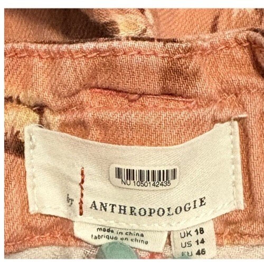 Anthropologie $98 Jesse Floral Butterfly Rose Pink Cotton Utility Shorts Sz 14 - Picture 5 of 6